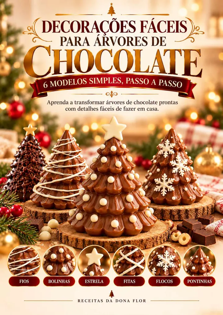Decorações fáceis para árvores de chocolate